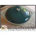 Vintage Enamel Cast Iron Pot (Very Heavy)