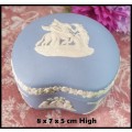 Small Wedgwood Light Blue Jasperware  Kidney Shaped Container