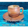 Handmade Cup and Saucer (wooden)