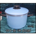 Vintage  Baby Blue Pot with Lid