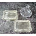 3 Glass Items for Dressing Table