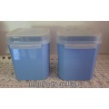 Two Tupperware Containers Blue