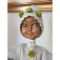 Vintage 1960s Pixie Figurines Tall Plastic Oriental Art Doll   (Rare find)