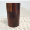 Vintage Wooden  Round Canister