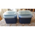 Two Tupperware Containers Navy Blue