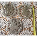 3 Solid Brass Oriental Wall Items (Trivets)