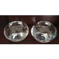 Two Stunning and Heavy Glass Candle Holders