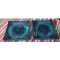 Two Small Blue Glass Trinklet Bowls  for Your Collection