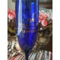 Cobalt Blue Champagne Flute Glass