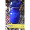 Cobalt Blue Art Glass Jar with Lid