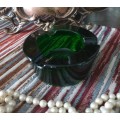 Pretty Green Glass - Mid Century Ashtray - Very Heavy and Solid