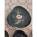 Appealing Black Snack Plate with side plates made in Germany