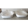 Two Large Corningware Bowls with Lids (PLEASE LOOK CLOSELY AT ALL THE PHOTOS)