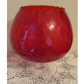 Vintage Red | glass vase | Italian |