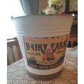 Vintage Galvanized Bucket  | Painted | Découpage |  Patio Decor | Kitchen Decor |