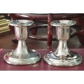 TWO PLATED CANDLE HOLDERS