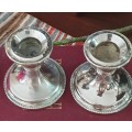 TWO PLATED CANDLE HOLDERS
