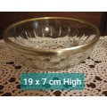 Vintage Kitchen Glass Bowl with Plated Rim