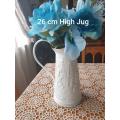 Metal painted Jug with plastic Flowers made in Holland