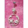 Cubic Zirconia 925 SILVER BELLY RING (NEW)