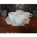 4 Milk Glass Tea Cups for your Collection