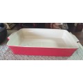 Large very Heavy Casserole Bowl | Very Good Condition | Bright Red |