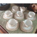 COLCLOUGH RIDGWAY POTTERIES BONE CHINA | SET WITH CAKE PLATE | ENGLAND |
