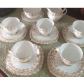 COLCLOUGH RIDGWAY POTTERIES BONE CHINA | SET WITH CAKE PLATE | ENGLAND |