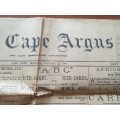 The Cape Argus` 2 January 1896. Original newspaper.