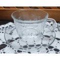 ARCOROC FRANCE TEA SET | FRENCH | KITCHENALIA | CLEAR GLASS WITH PATTERN |