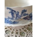 OLD MILL GRAVY BOAT AND TRAY | ENGLISH | BLUE AND WHITE |