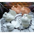 5 Porcelain Doves | Vintage | ORNAMENTS |