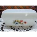 VINTAGE MILK GLASS BUTTER DISH WITH LID