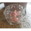 SMALL HEAVY GLASS CANDLE HOLDER