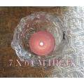 SMALL HEAVY GLASS CANDLE HOLDER