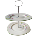 Two Tiered Serving Tray Vintage |  22 x 26 cm High | GARDEN PARTY |