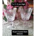 Two Stuart Crystal Stem Glasses