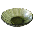 Indiana Glass 1970s Large Avocado Green Sunflower Bowl