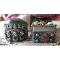 TWO SMALL TRINKET BOXES | METAL | MADE IN INDIA |