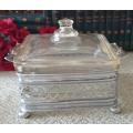 Vintage Pyrex bowl  with silver plated stand