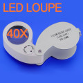 40x 25mm Jewelers Loupe Magnifier Magnifying Eye Glass with LED Light