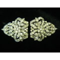 GENUINE MARCAZITE SHOE CLIPS STUNNING - HARD TO FINDE A PAIR !!!