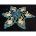 HAND CROCHETED DOILIE STAR  WITH SWANS
