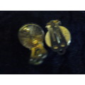 EARRINGS GOLD TONED AND BLUE 1.6 CM