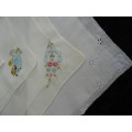 VINTAGE COTTON EMBROIDERED HANKIES LOVELY FINE