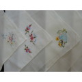 VINTAGE COTTON EMBROIDERED HANKIES LOVELY FINE