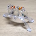 Gorgeous Swarovski Crystal 4 Parrots/love birds