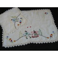 Lovely cotton vintage cotton set with had crocheted edge