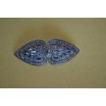 Vintage Marcasite and steel shoe clips/ fur clips STUNNING