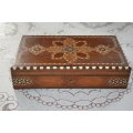 Stunning beautiful OLD inlayed ivory, ebony and burwallnut wooden box